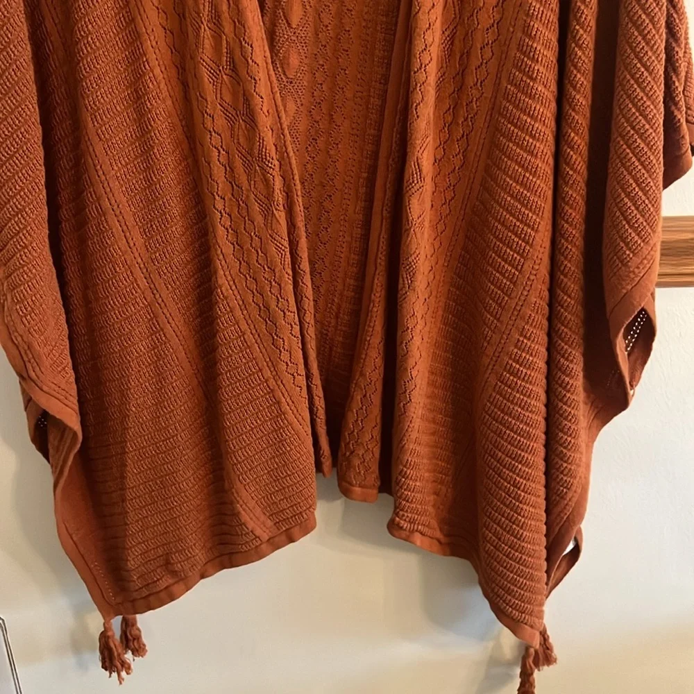 Garnet Hill Organic Cotton and Linen Ruana Size Large NWOT